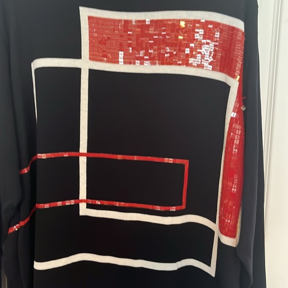 Fashion Bug Plus Size Women’s Cowl Neck Sweater with Sequins Black, Red, White - Picture 2 of 6